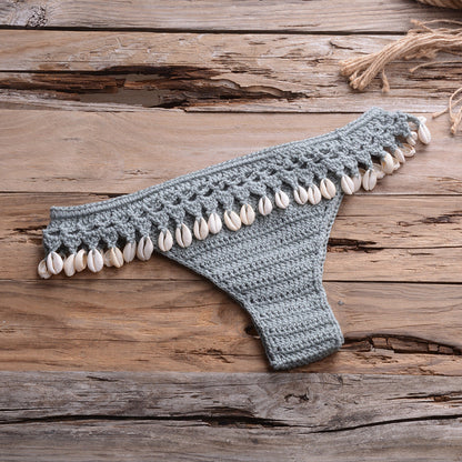 Sexy Personalized Hollow Out Cutout Beach Knitted Shell Pants for Women