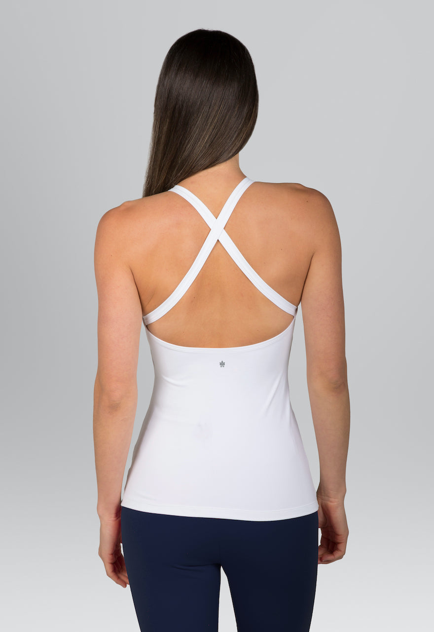 GRACE YOGA HALTER: WHITE