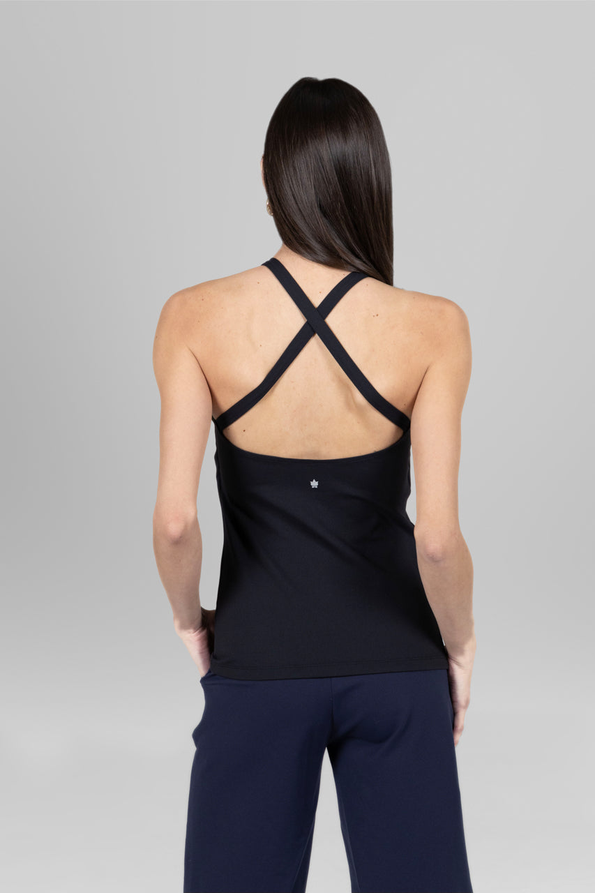 GRACE YOGA HALTER: BLACK
