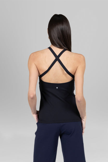 GRACE YOGA HALTER: BLACK