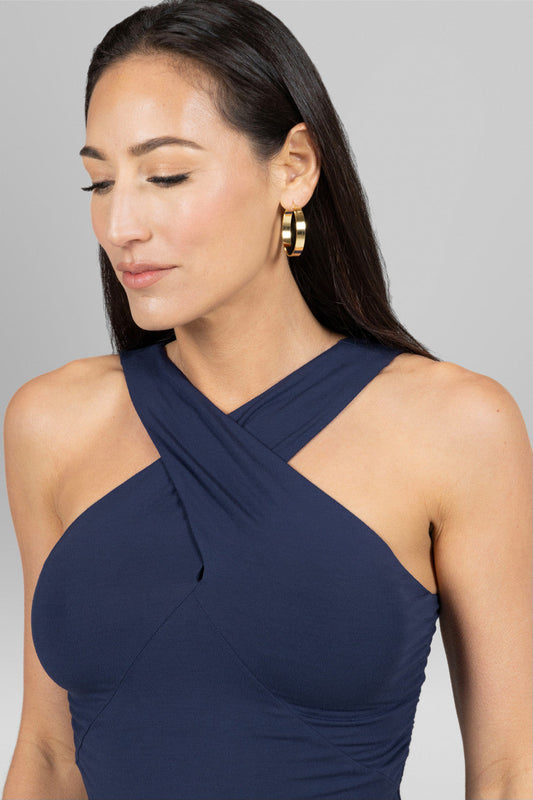 KIRAGRACE LUXE HALTER: MARINE NAVY
