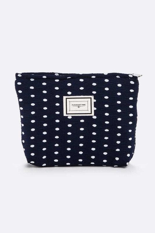 Dotted Crinkle Large Cosmetic Pouch