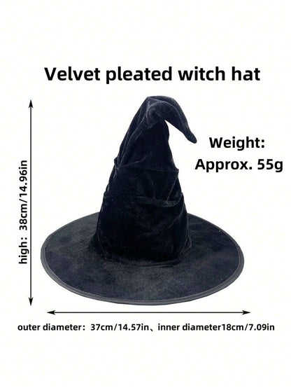 5PCS Large Witch Hat – Halloween Costume Accessory for Adults & Teens (38cm Height x 37cm Width)