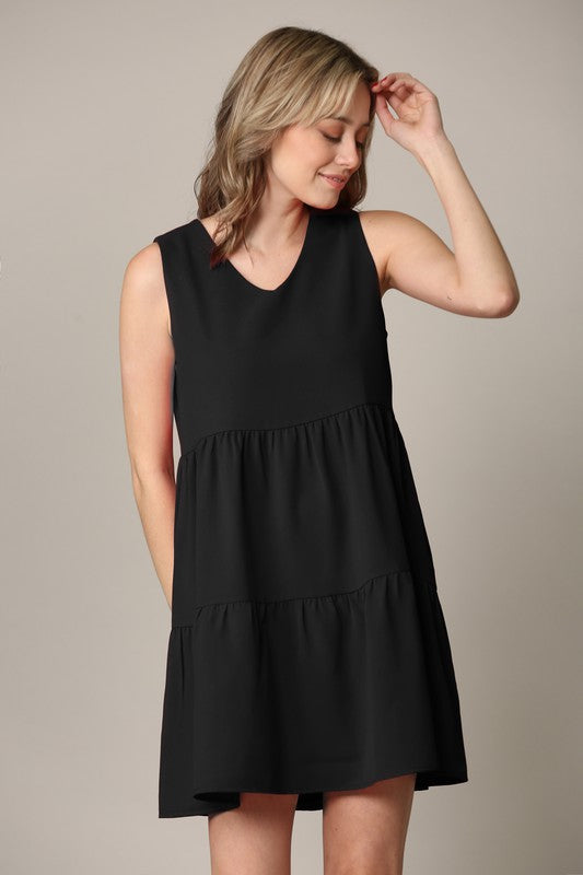 Sleeveless Summer Tunic Dress V Neck