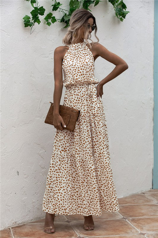 Womens Polka Dot Maxi Dress