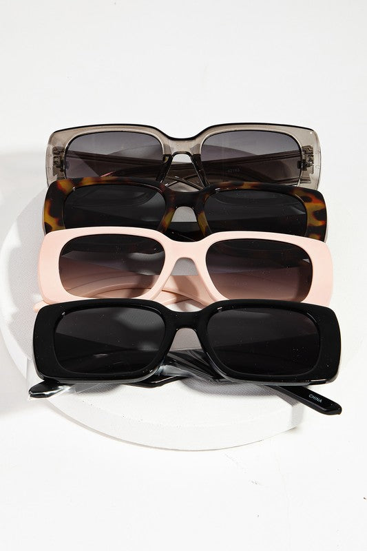 Rectangle Acetate Fashion Assorted Sunglasses