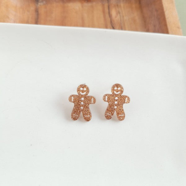 Gingerbread Man Stud Earrings