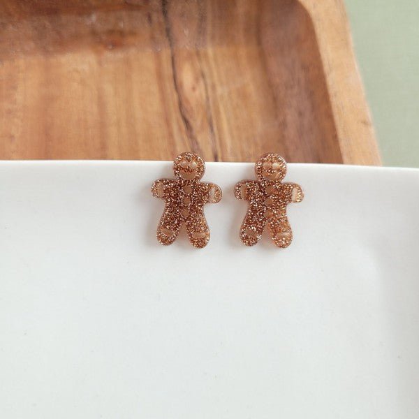 Gingerbread Man Stud Earrings