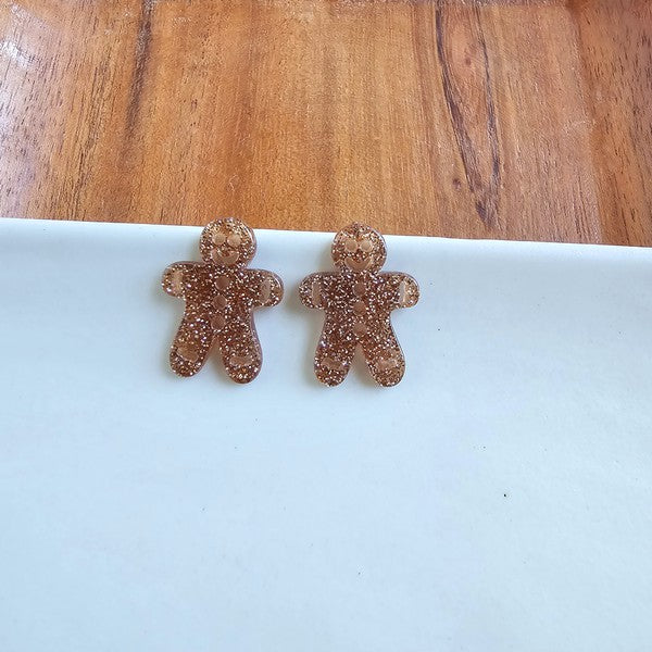 Gingerbread Man Stud Earrings