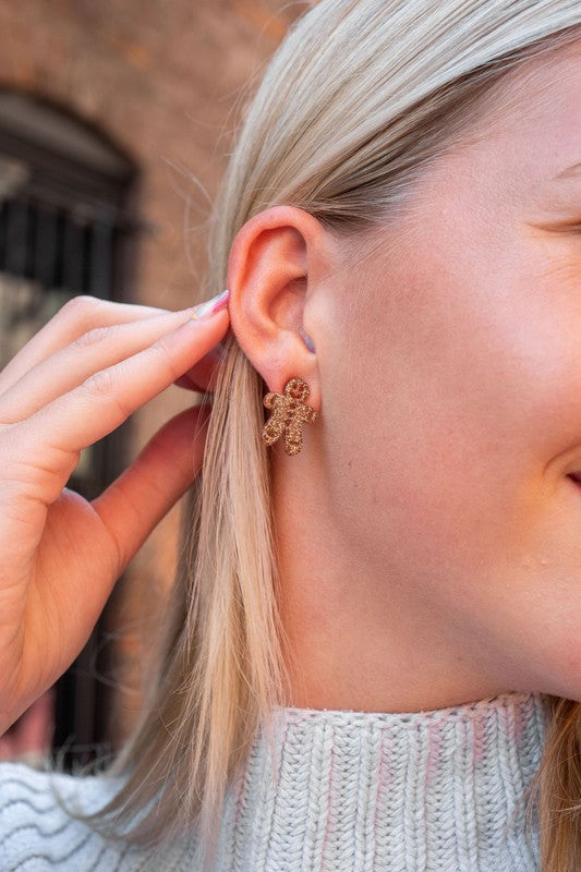 Gingerbread Man Stud Earrings