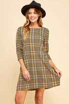 WOMEN CLASSIC AND FEMME PLAID PRINTED MINI DRESS