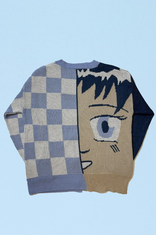 Anime checkered cardigan