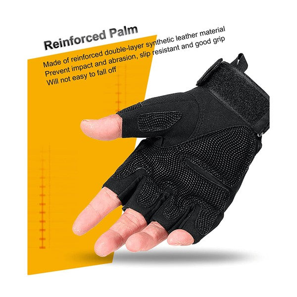 Built for battle and designed for dexterity, these Tactical Military Fingerless Airsoft Gloves are your go-to gear for airsoft, paintball, tactical training, and outdoor missions. With reinforced knuckles and breathable materials, they deliver the perfect balance of protection, flexibility, and grip—without sacrificing speed.