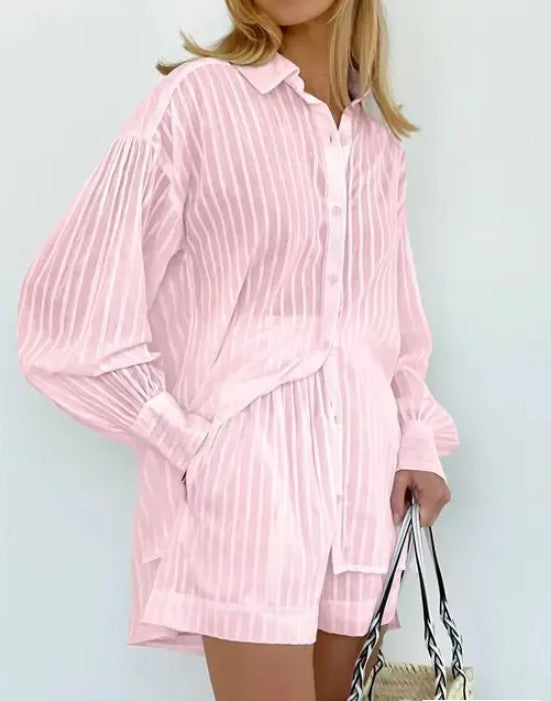 2-Piece Long Sleeve & Shorts Set