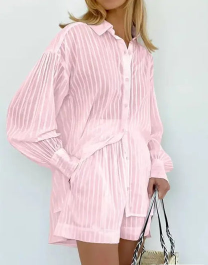 2-Piece Long Sleeve & Shorts Set