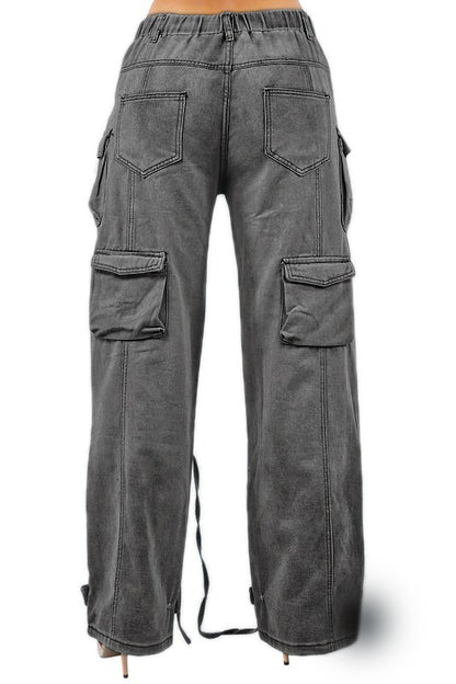 Sexy Cargo Style Denim Pants