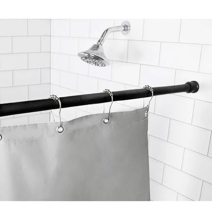 Black Adjustable Tension Curtain Rod 41-76 inches