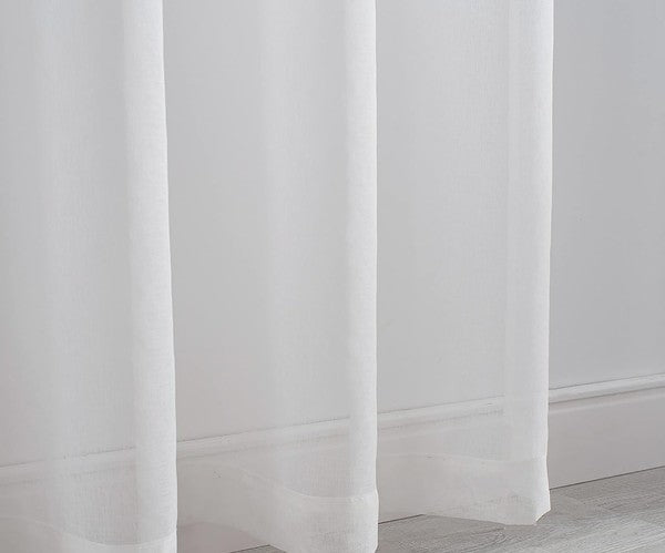 White Sheer Window Grommet Curtain Set