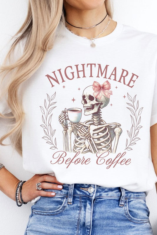 Halloween Skeleton Coffee Graphic Tee