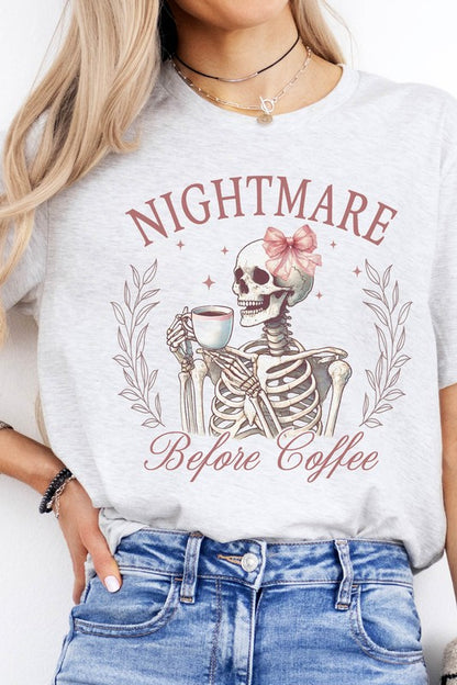 Halloween Skeleton Coffee Graphic Tee