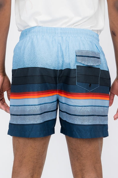 Blue stripes Swim Shorts