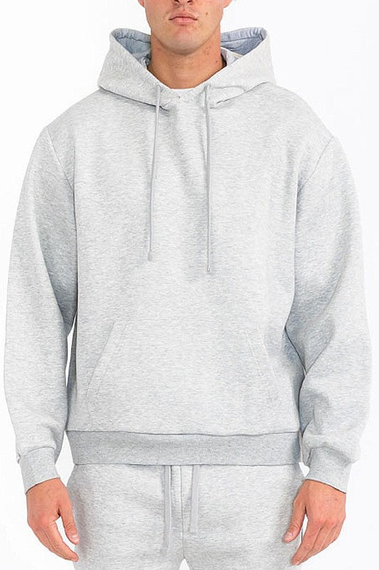 Mens Solid Tech  Fleece Hoodie