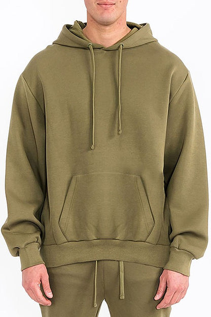 Mens Solid Tech  Fleece Hoodie