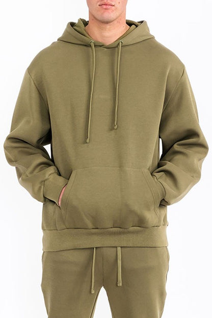 Mens Solid Tech  Fleece Hoodie