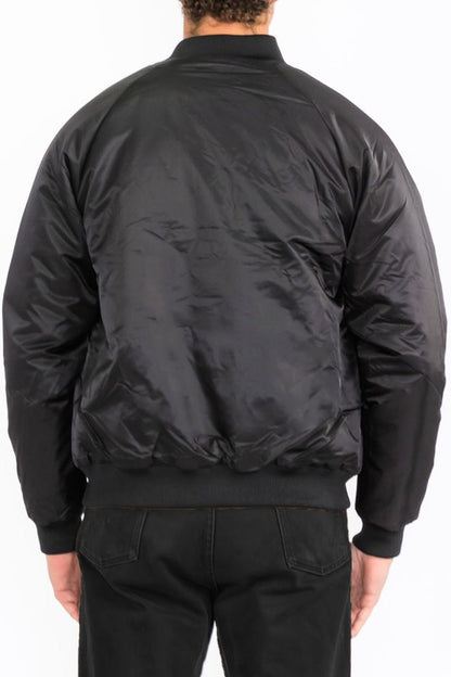 Mens Polyester Windbreaker Winter Bomber Jacket