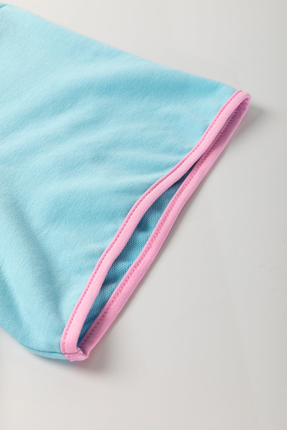 Turquoise Plus Size Contrast Trim T Shirt and Skirt Two Piece Set