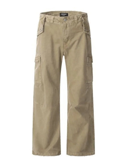 Beige men’s cargo pants – front view
