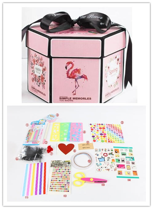 Surprise Explosion Box DIY Handmade Scrapbook Photo Album Gift Box for Valentine Gift