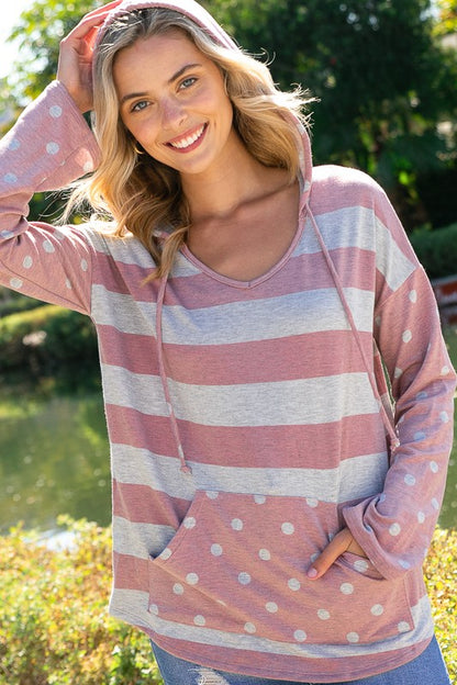 POLKA DOT STRIPE MIX SWEATSHIRTS