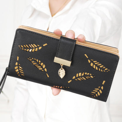 2021 new fashion ladies dress eighty percent off pierced Hand Bag Wallet Purse leaves students mobile phone bag bag