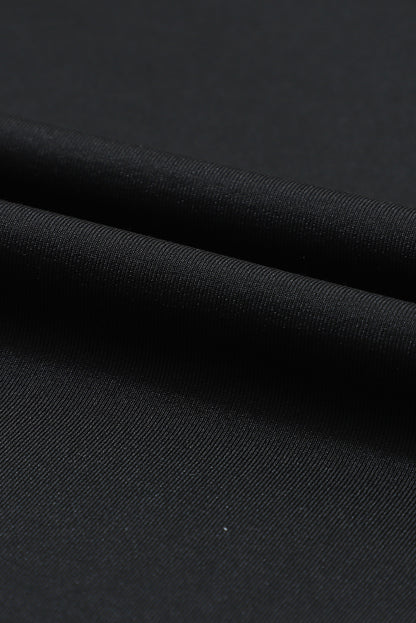 Black Drawstring Elastic Waistband Pocketed Joggers