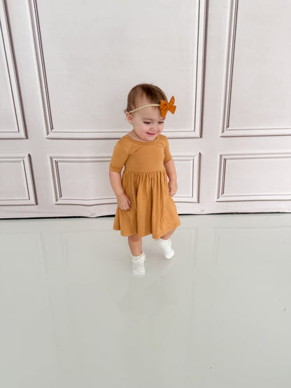 Brown Bamboo Twirl Dress