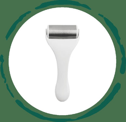 6-piece skincare accessories set including jade roller, ice roller, exfoliating glove, and more for a complete skincare routine

