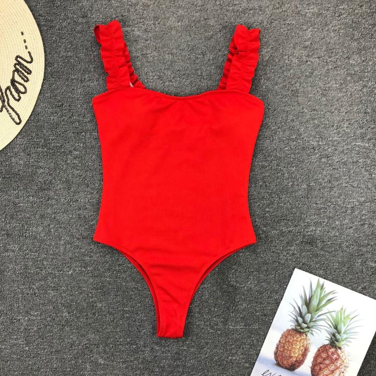 Bikinx Neon Lime Frill Strap Skinny Cami Bodysuit