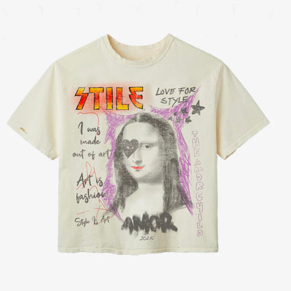 CREAM MONALISA TEE