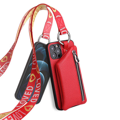 New Phone Case Lanyard Coin Purse Leather Case