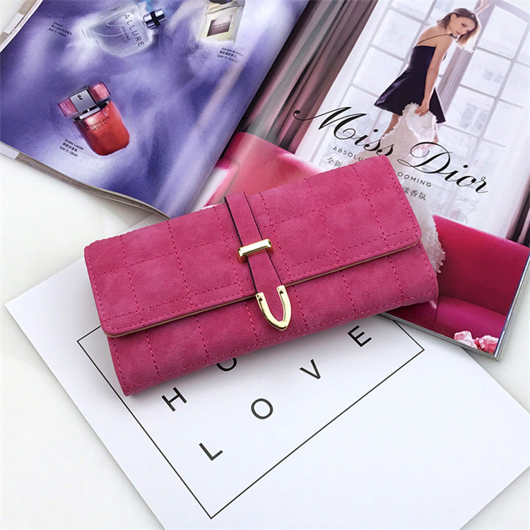 New Ladies Purse lovely day Korean simple little purse female buckle nubuck leather wallet card more students
