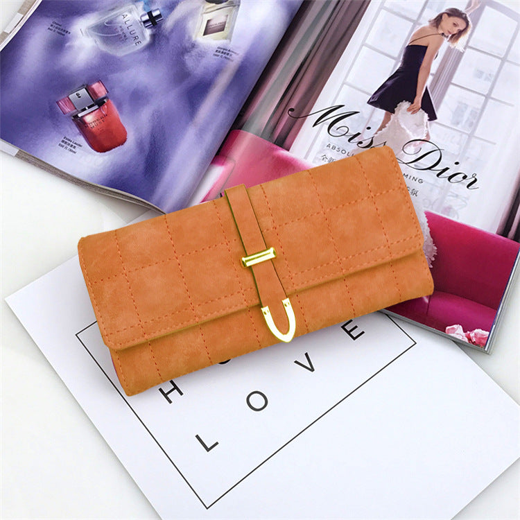 New Ladies Purse lovely day Korean simple little purse female buckle nubuck leather wallet card more students