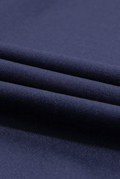 Navy Blue Drawstring Elastic Waistband Pocketed Joggers