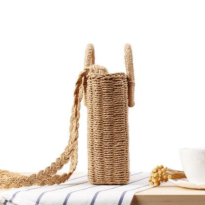 Fresh Hand Carrying Crossbody Dual-Use Woven Bag Vacation Beach Straw Bag Women Paper Bag