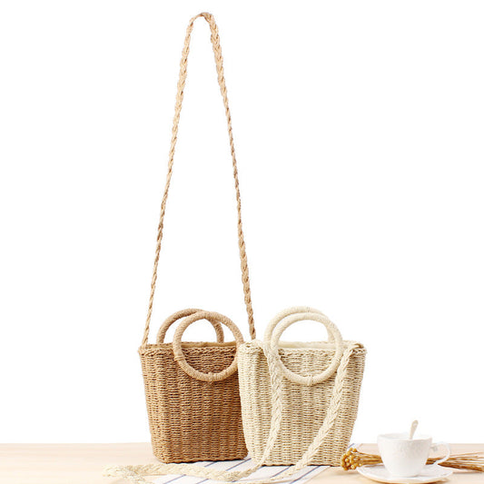 Fresh Hand Carrying Crossbody Dual-Use Woven Bag Vacation Beach Straw Bag Women Paper Bag
