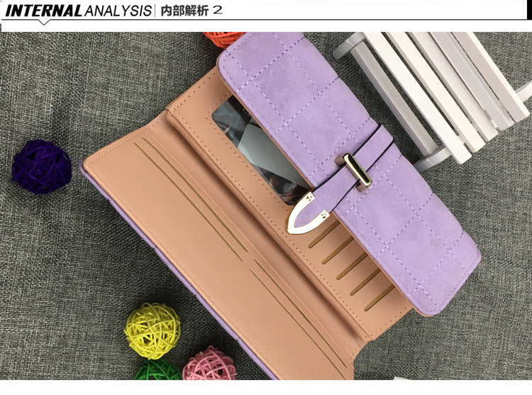 New Ladies Purse lovely day Korean simple little purse female buckle nubuck leather wallet card more students