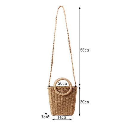 Fresh Hand Carrying Crossbody Dual-Use Woven Bag Vacation Beach Straw Bag Women Paper Bag