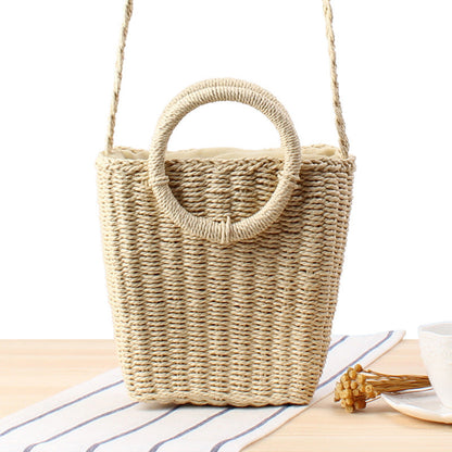 Fresh Hand Carrying Crossbody Dual-Use Woven Bag Vacation Beach Straw Bag Women Paper Bag