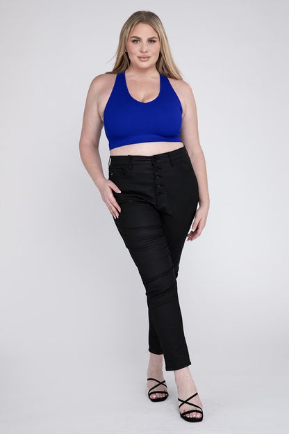 Plus Sized Ribbed Cropped Tank Top