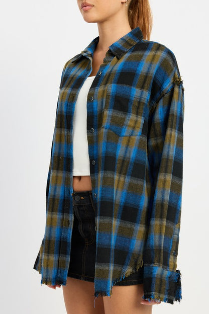 Classic plaid pattern blended with unique fading details.